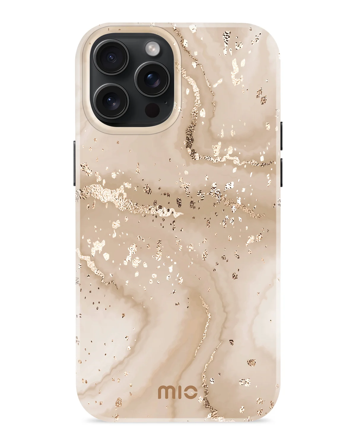 Mio By Mobilize Mio Gold Marble Magsafe Compatibel Telefoonhoesje iPhone 15 Pro Max Zand-Goud