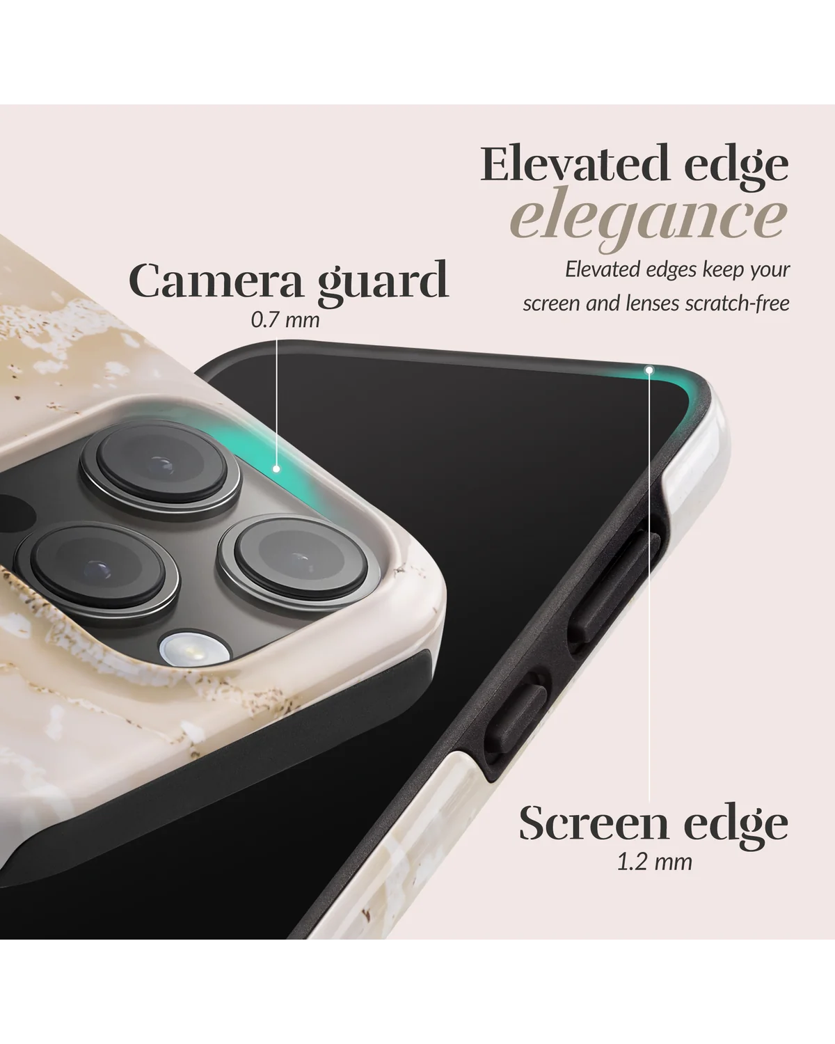 Mio By Mobilize Mio Gold Marble Magsafe Compatibel Telefoonhoesje iPhone 15 Pro Max Zand-Goud