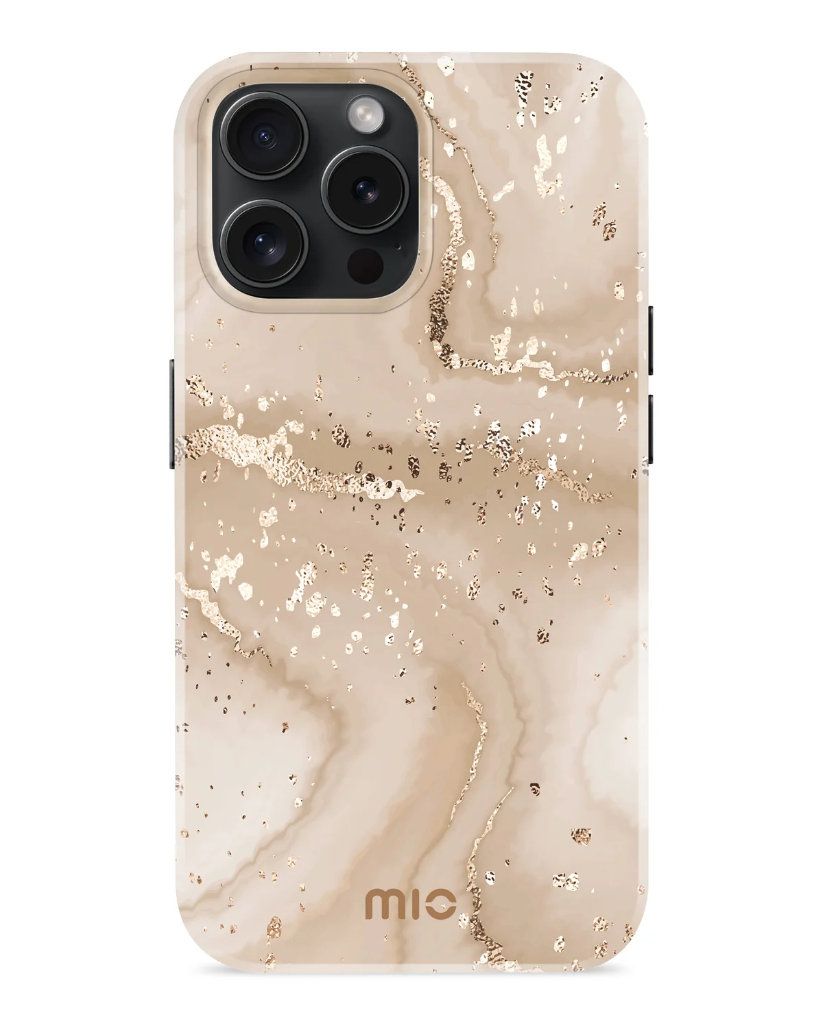Mio By Mobilize Mio Gold Marble Magsafe Compatibel Telefoonhoesje iPhone 15 Pro Zand-Goud