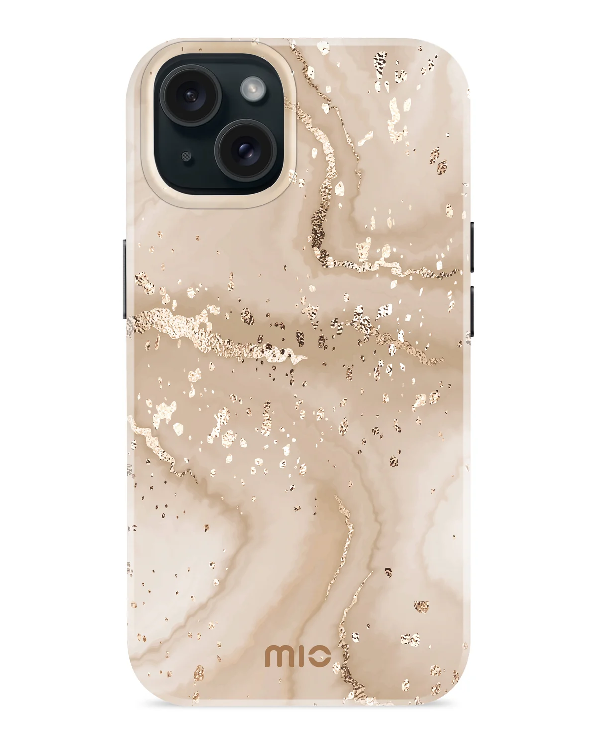 Mio By Mobilize Mio Gold Marble Magsafe Compatibel Telefoonhoesje iPhone 15 Zand-Goud