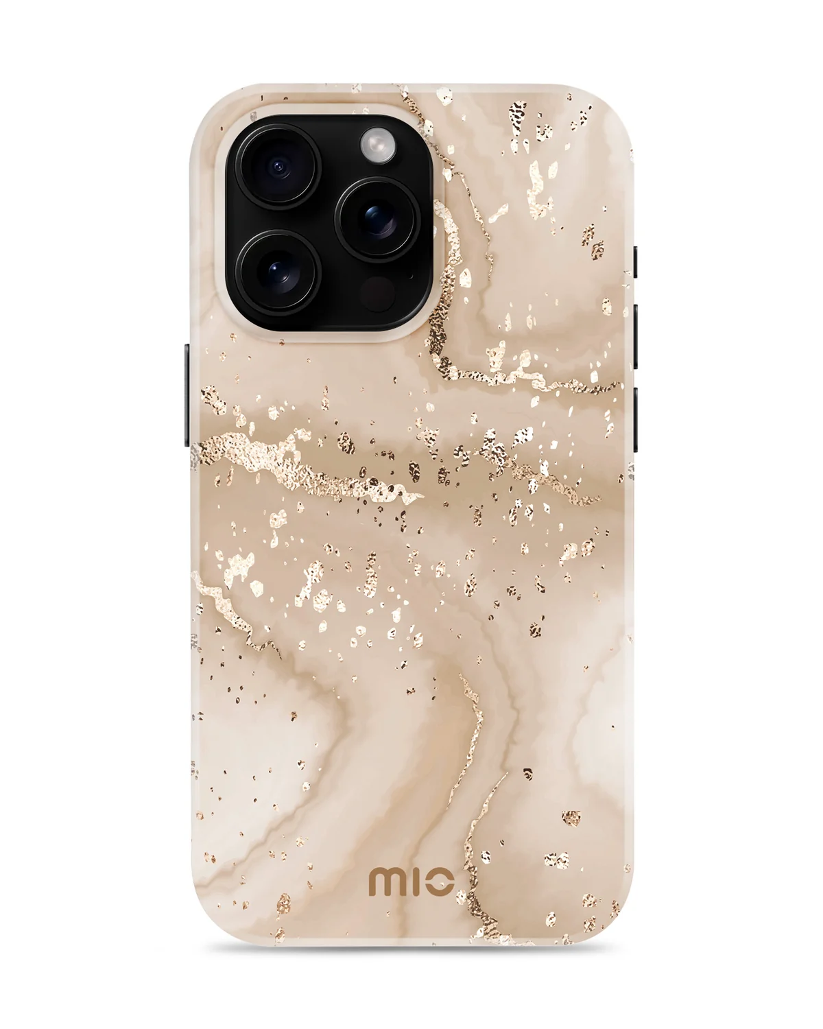 Mio By Mobilize Mio Gold Marble Magsafe Compatibel Telefoonhoesje iPhone 16 Pro Max Zand-Goud