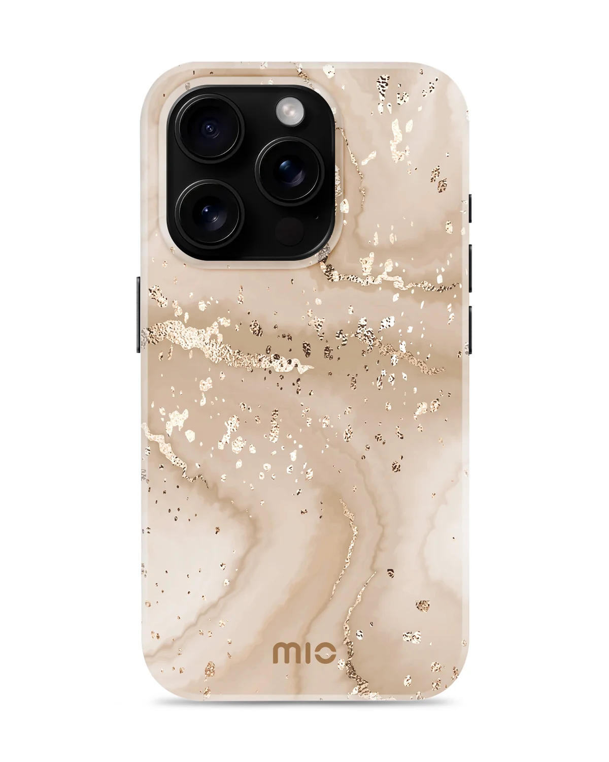 Mio By Mobilize Mio Gold Marble Magsafe Compatibel Telefoonhoesje iPhone 16 Pro Zand-Goud