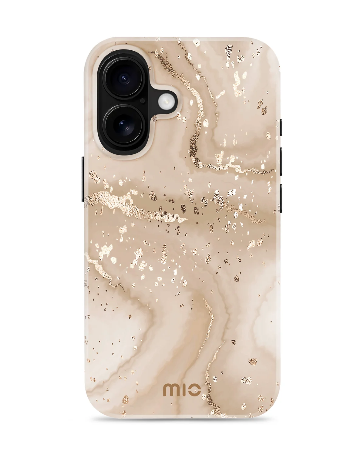 Mio By Mobilize Mio Gold Marble Magsafe Compatibel Telefoonhoesje iPhone 16 Zand-Goud