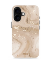 Mio By Mobilize Mio Gold Marble Magsafe Compatibel Telefoonhoesje iPhone 16 Zand-Goud