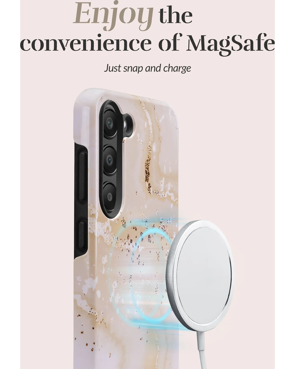 Mio By Mobilize Mio Gold Marble Magsafe Compatibel Telefoonhoesje – Samsung Galaxy S24 Ultra 5G