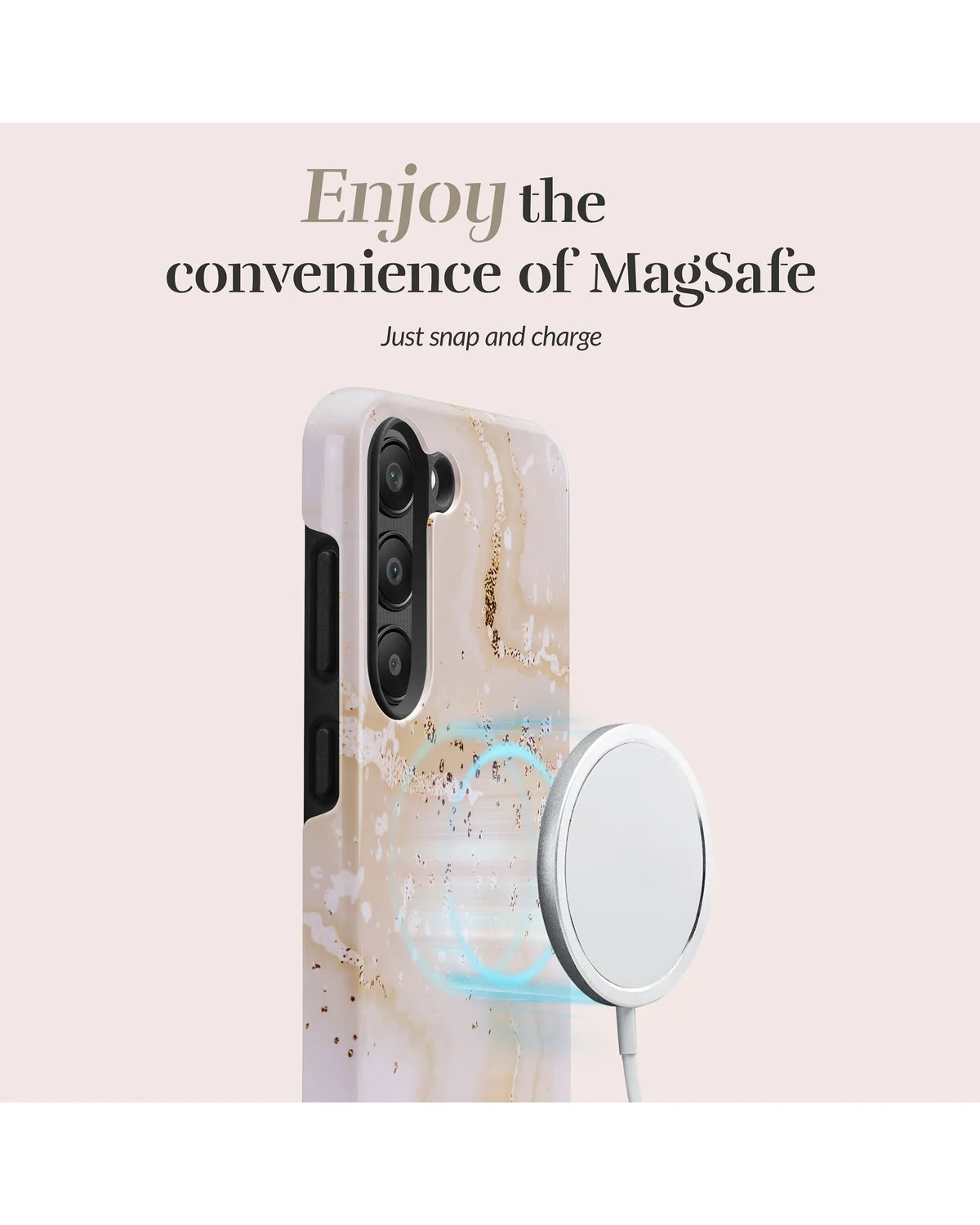 Mio By Mobilize Mio Gold Marble Magsafe Compatibel Telefoonhoesje – Samsung Galaxy S25 Ultra 5G