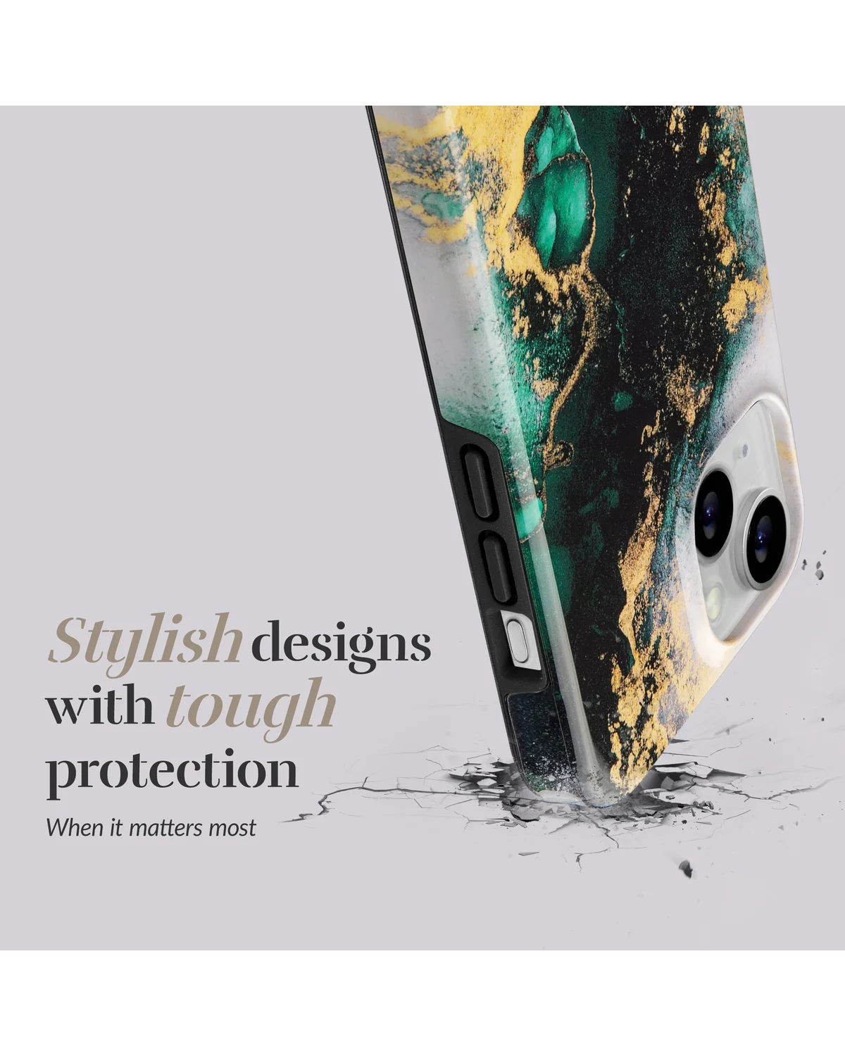 Mio By Mobilize Mio Green Marble Magsafe Compatibel Telefoonhoesje iPhone 15 Plus