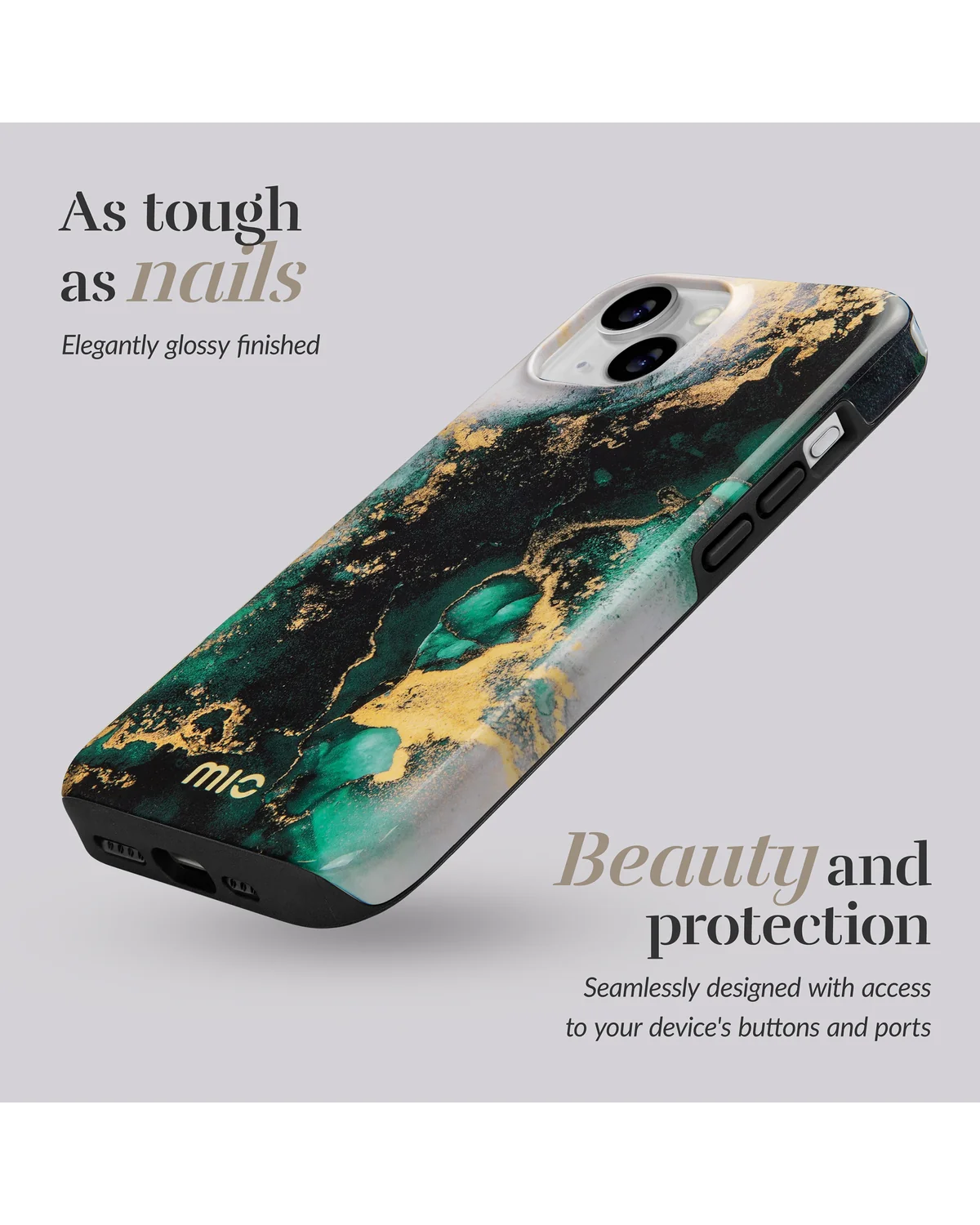 Mio By Mobilize Mio Green Marble Magsafe Compatibel Telefoonhoesje iPhone 16