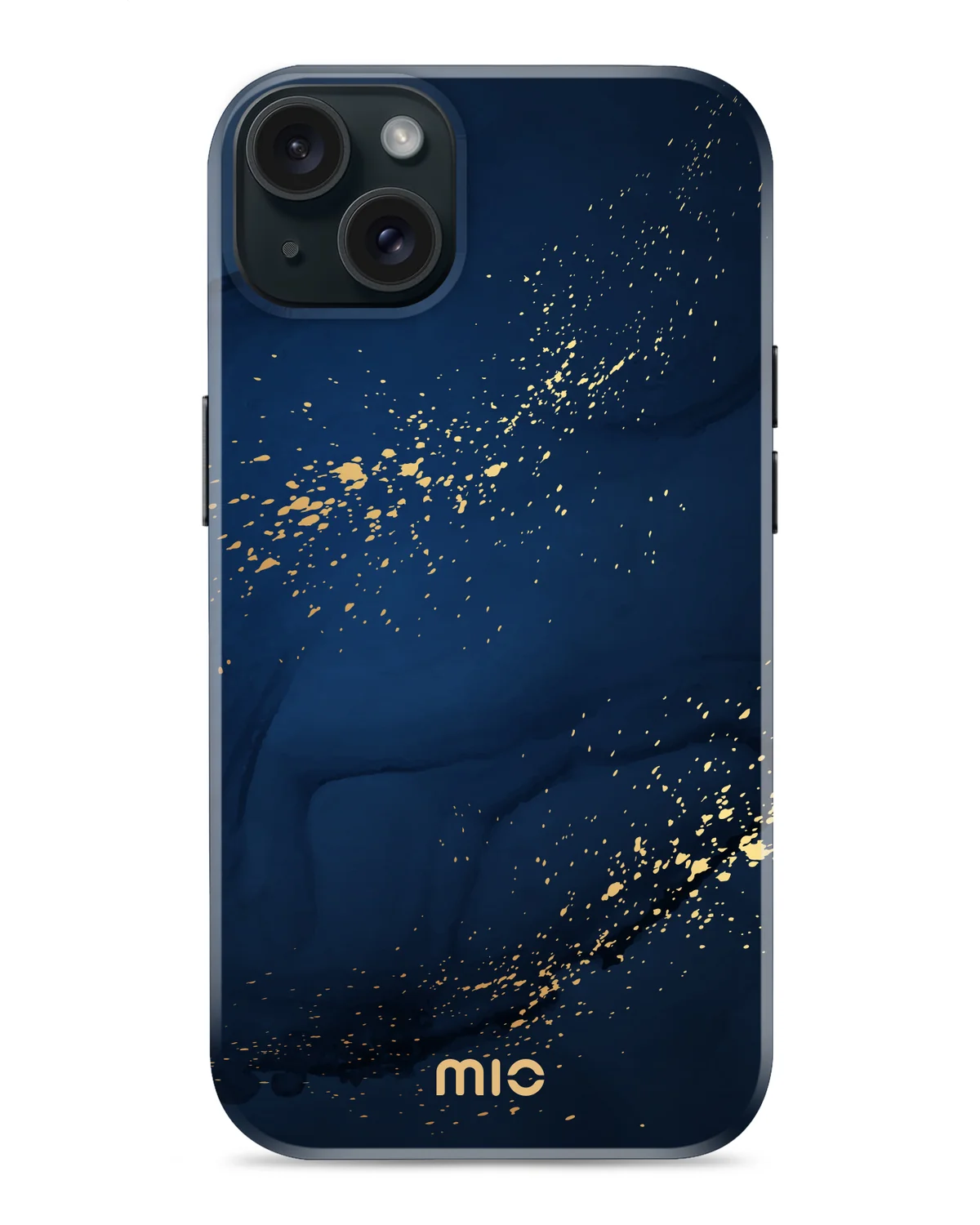 Mio By Mobilize Mio Midnight Sparkle Magsafe Compatibel Telefoonhoesje iPhone 15 Blauw-Goud