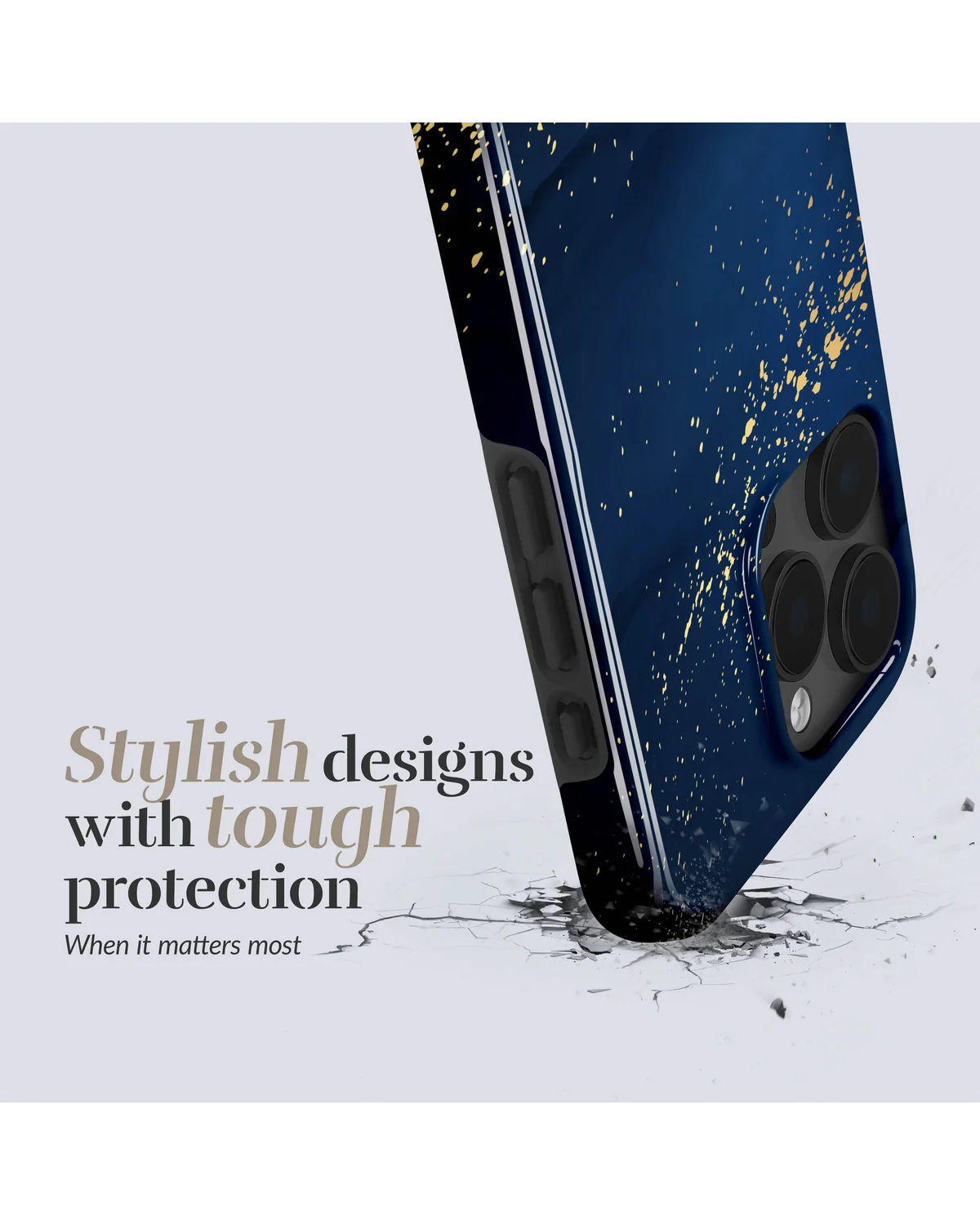 Mio By Mobilize Mio Midnight Sparkle Magsafe Compatibel Telefoonhoesje iPhone 15 Blauw-Goud