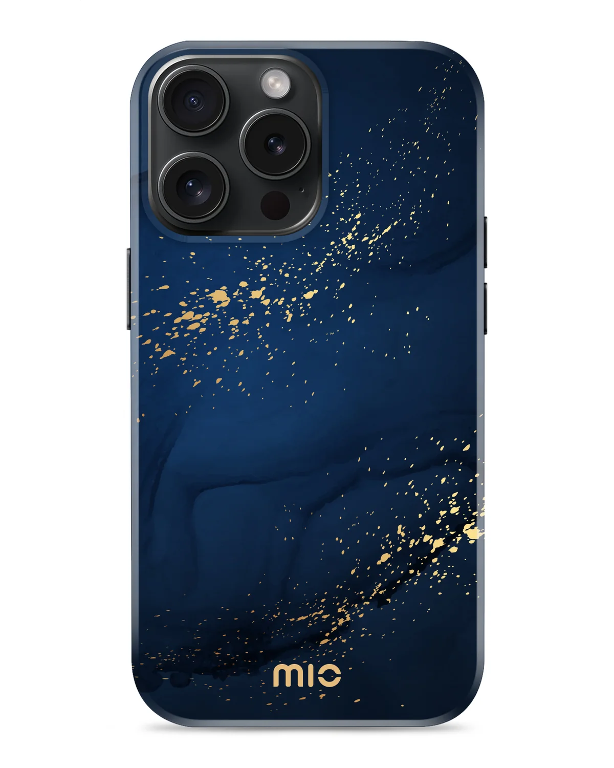 Mio By Mobilize Mio Midnight Sparkle Magsafe Compatibel Telefoonhoesje iPhone 15 Pro Blauw-Goud
