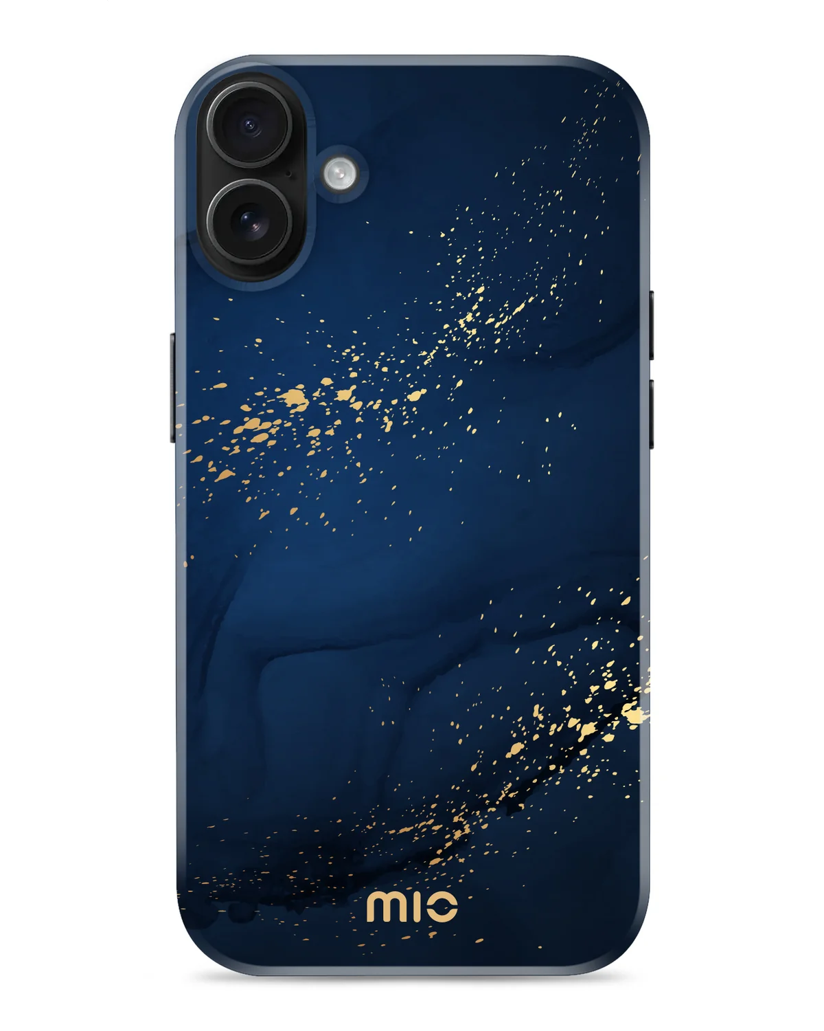 Mio By Mobilize Mio Midnight Sparkle Magsafe Compatibel Telefoonhoesje iPhone 16 Plus Blauw-Goud