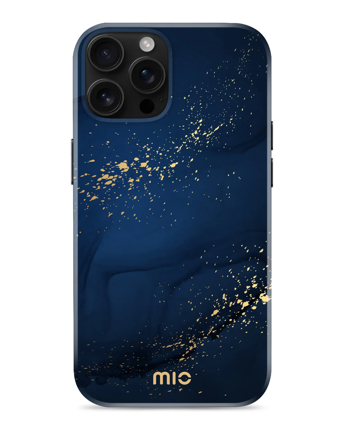 Mio By Mobilize Mio Midnight Sparkle Magsafe Compatibel Telefoonhoesje iPhone 16 Pro Max Blauw-Goud