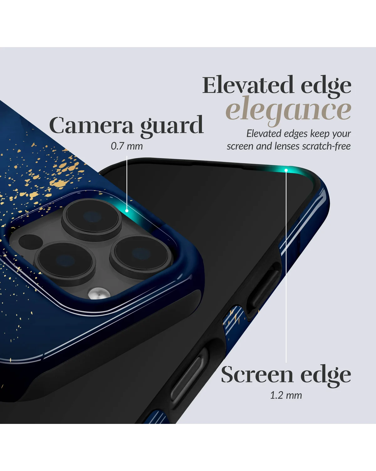 Mio By Mobilize Mio Midnight Sparkle Magsafe Compatibel Telefoonhoesje iPhone 16 Pro Max Blauw-Goud