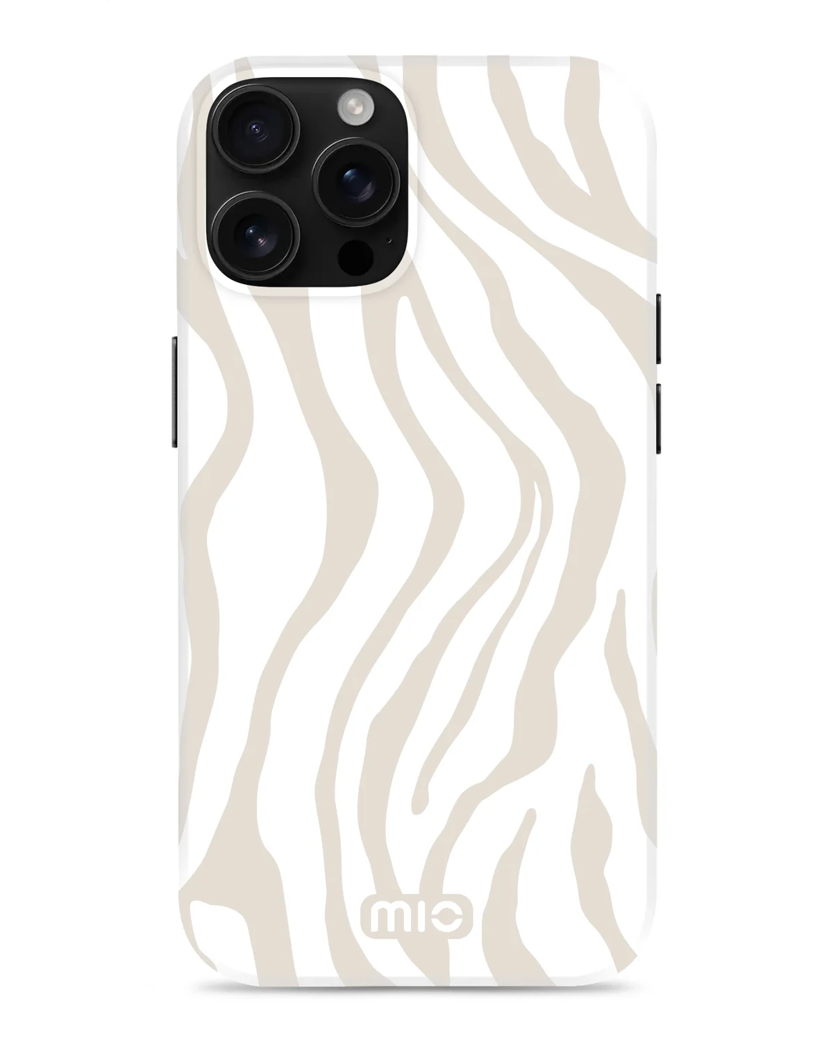 Mio By Mobilize Mio Sandy Zebra Magsafe Compatibel Telefoonhoesje iPhone 16 Pro Max  Taupe-Wit