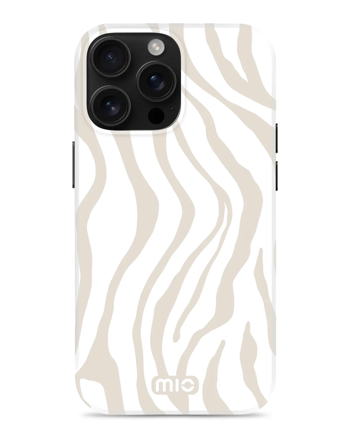 Mio By Mobilize Mio Sandy Zebra Magsafe Compatibel Telefoonhoesje iPhone 16 Pro  Taupe-Wit