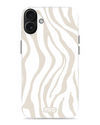 Mio By Mobilize Mio Sandy Zebra Magsafe Compatibel Telefoonhoesje iPhone 16 Taupe-Wit