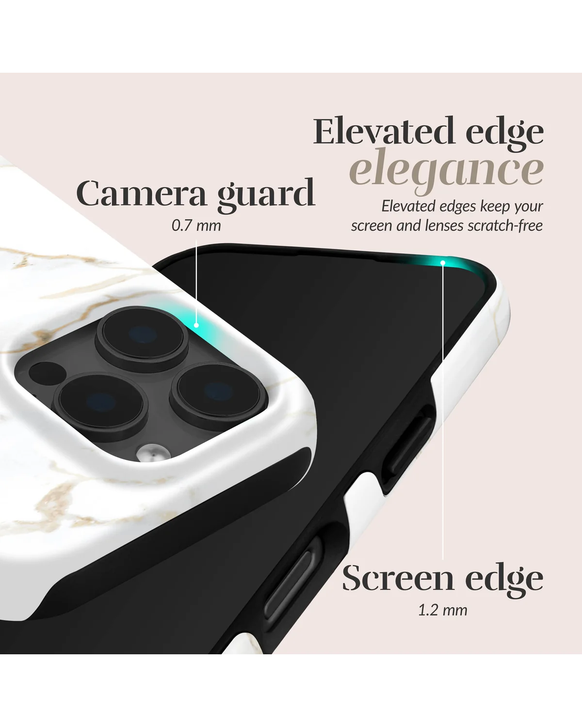 Mio By Mobilize Mio White Marble Magsafe Compatibel Telefoonhoesje iPhone 15 Pro Wit