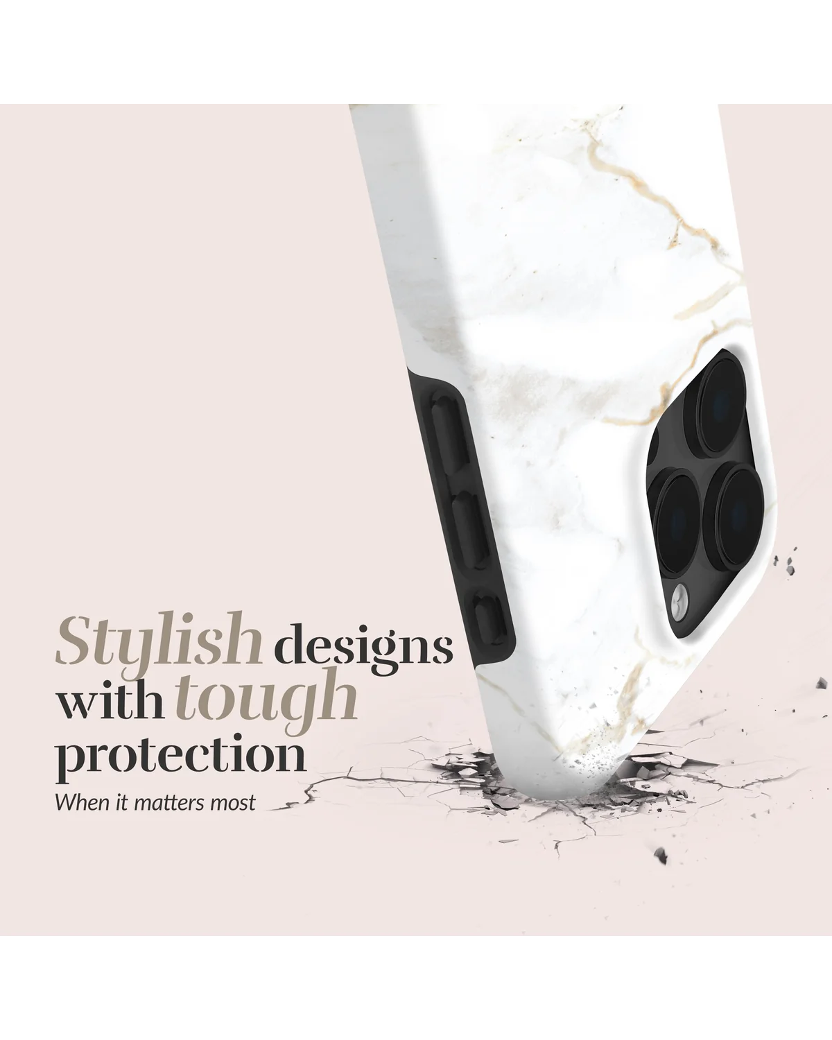 Mio By Mobilize Mio White Marble Magsafe Compatibel Telefoonhoesje iPhone 16 Pro Wit