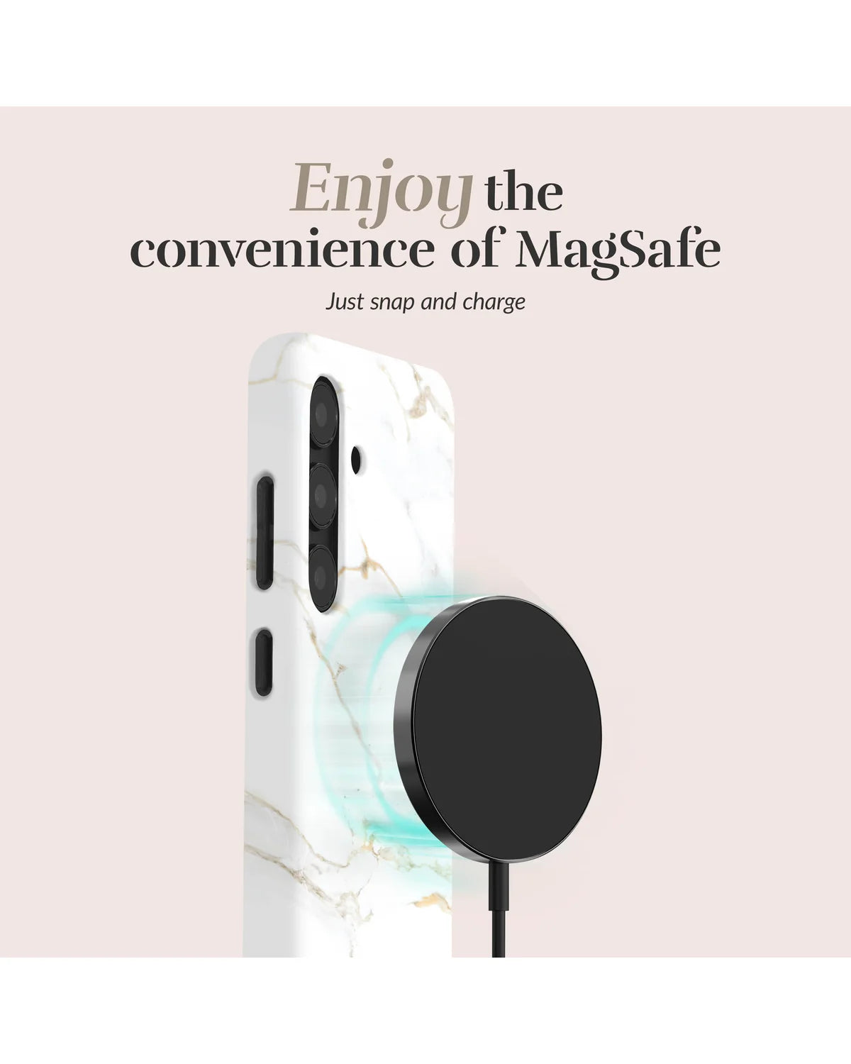 Mio By Mobilize Mio White Marble Magsafe Compatibel Telefoonhoesje – Samsung Galaxy A55 5G