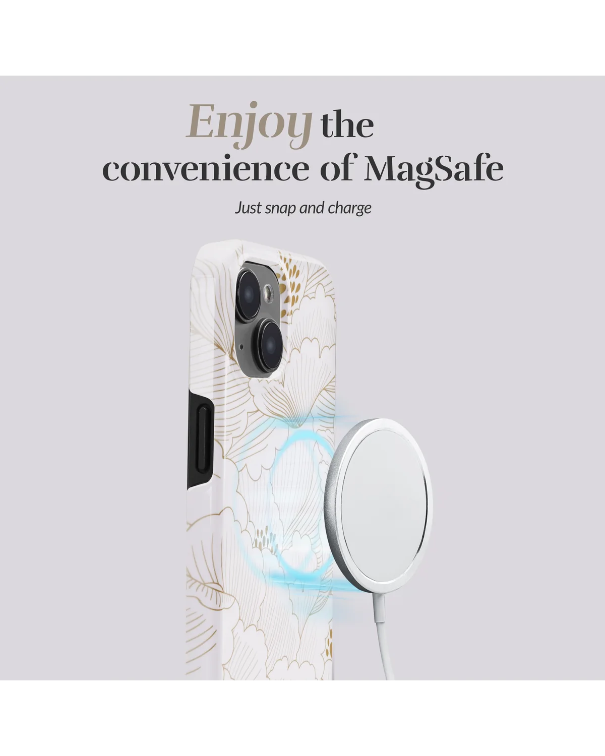 Mio By Mobilize Mio White Roses Magsafe Compatibel Telefoonhoesje iPhone 15 Pro Max Wit