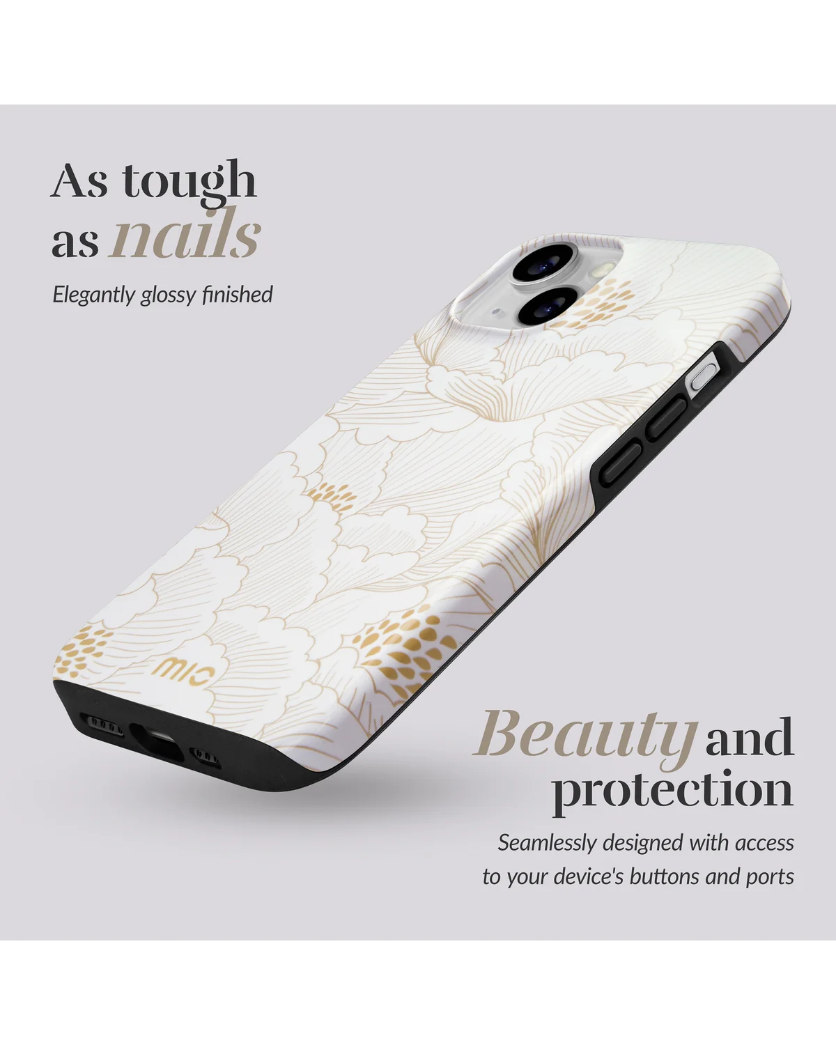 Mio By Mobilize Mio White Roses Magsafe Compatibel Telefoonhoesje iPhone 16 Pro Max Wit