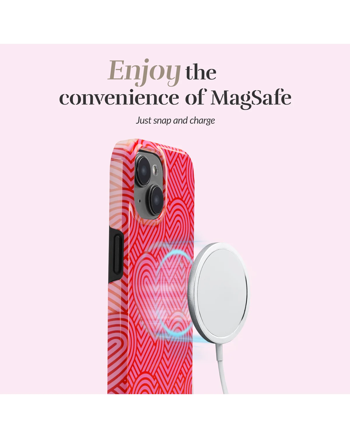 Mio By Mobilize Mio Wild Hearts Magsafe Compatibel Telefoonhoesje Iphone 15 Pro Max Roze