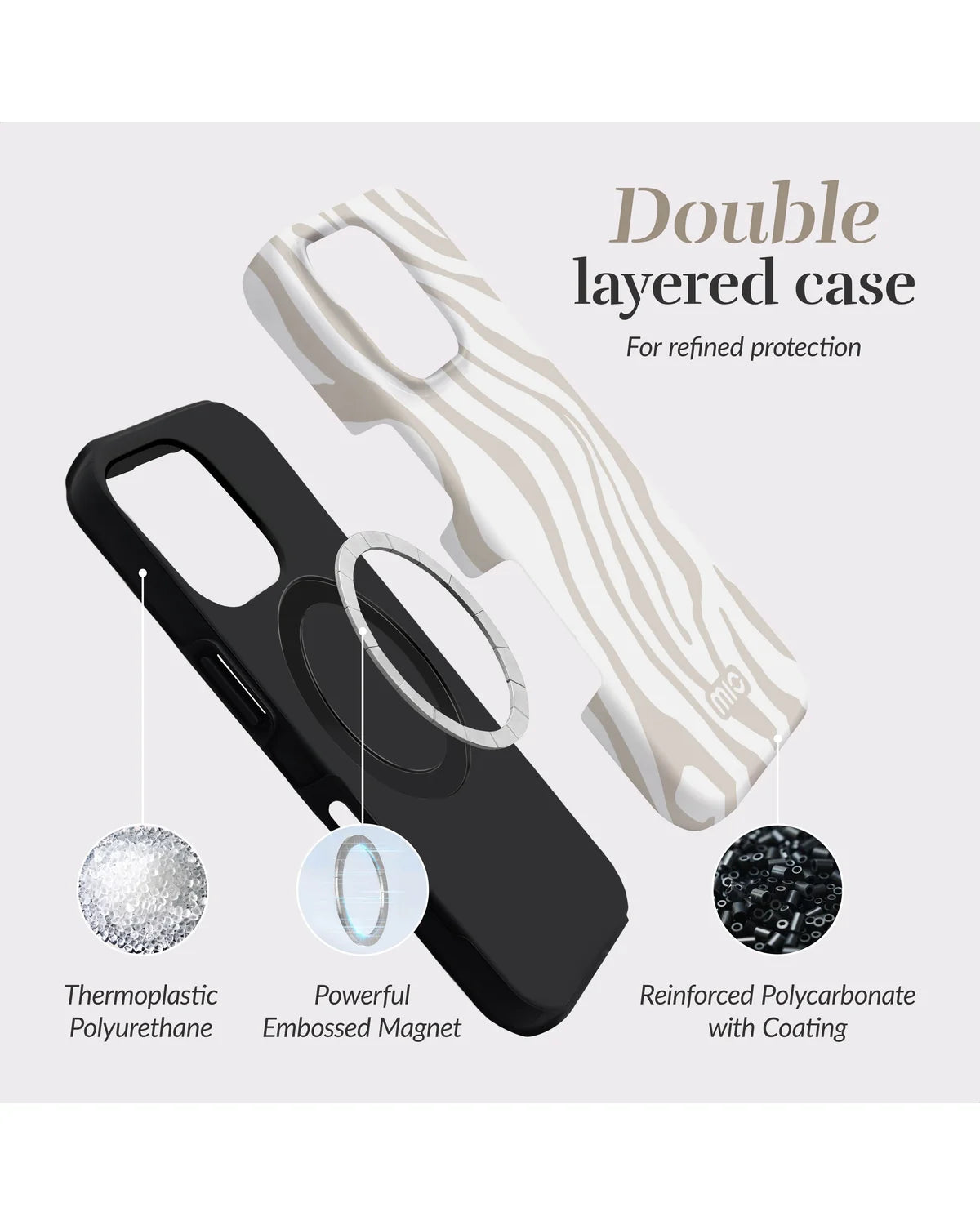 Mio by Mobilize Sandy Zebra MagSafe Compatibel Hoesje (Case) – Apple iPhone 17 Pro Max