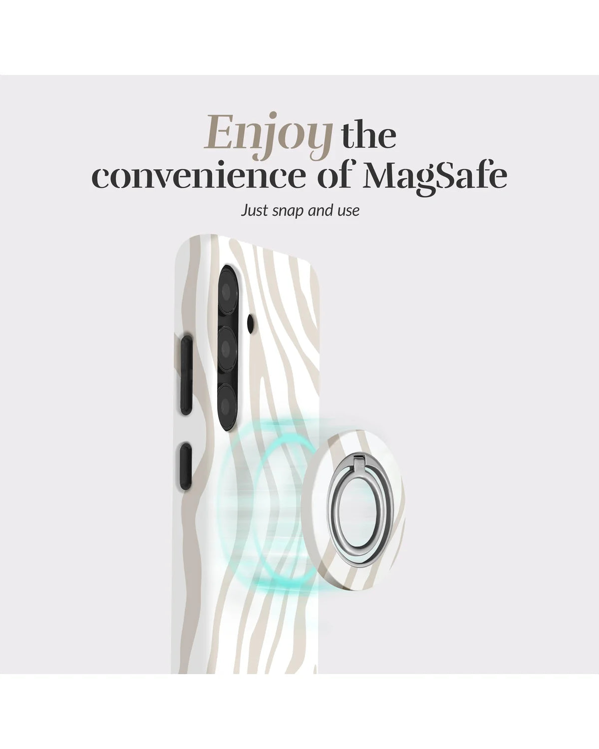 Mio by Mobilize Sandy Zebra MagSafe Compatibel Hoesje – Samsung Galaxy A26 5G