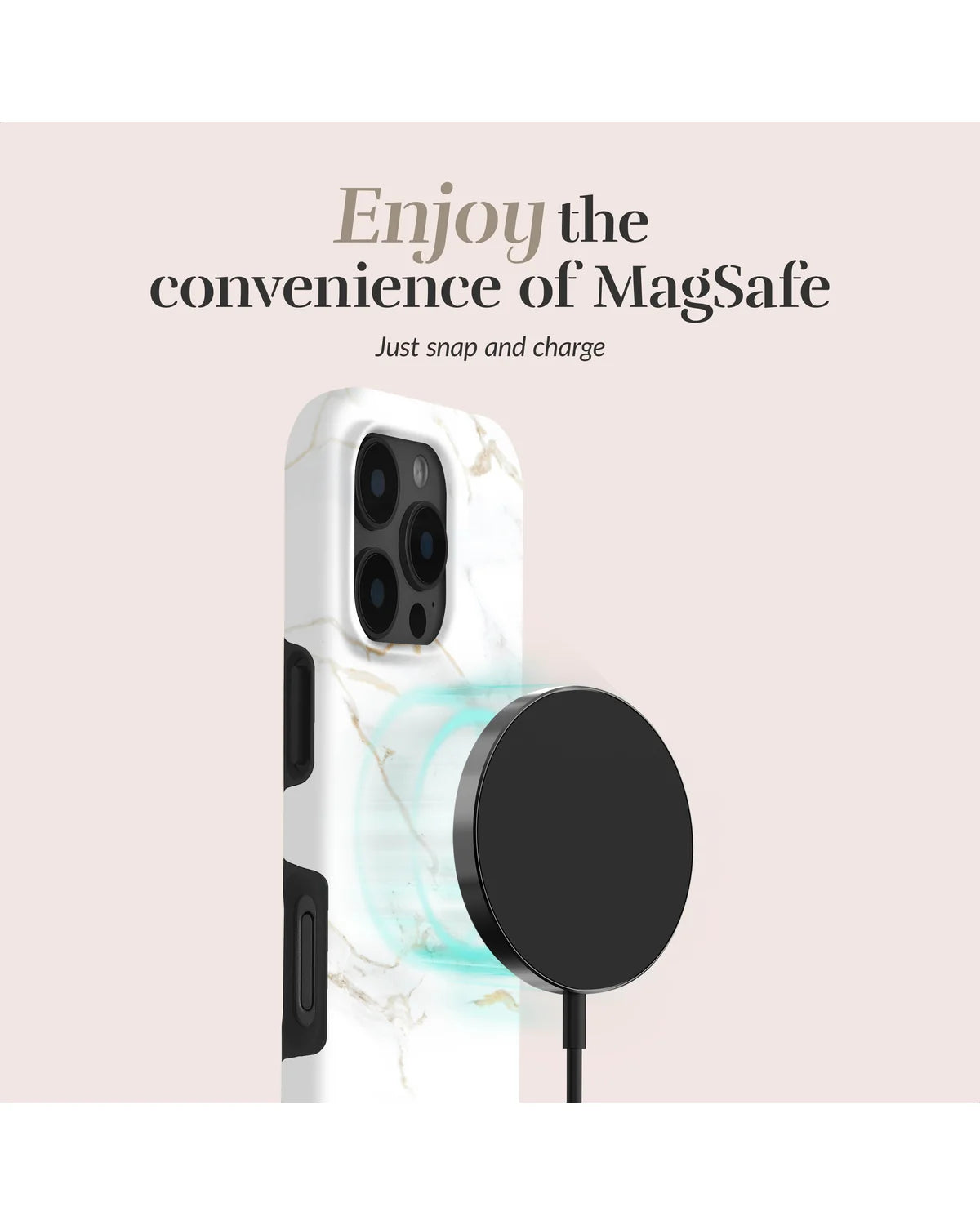 Mio by Mobilize White Marble MagSafe Compatibel Hoesje (Case) – Apple iPhone 17 Pro