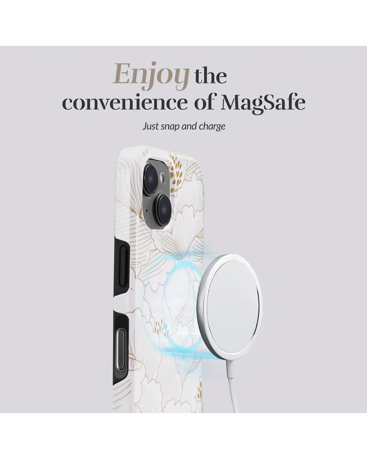 Mio by Mobilize White Roses MagSafe Compatibel Hoesje (Case) – Apple iPhone 17 Pro