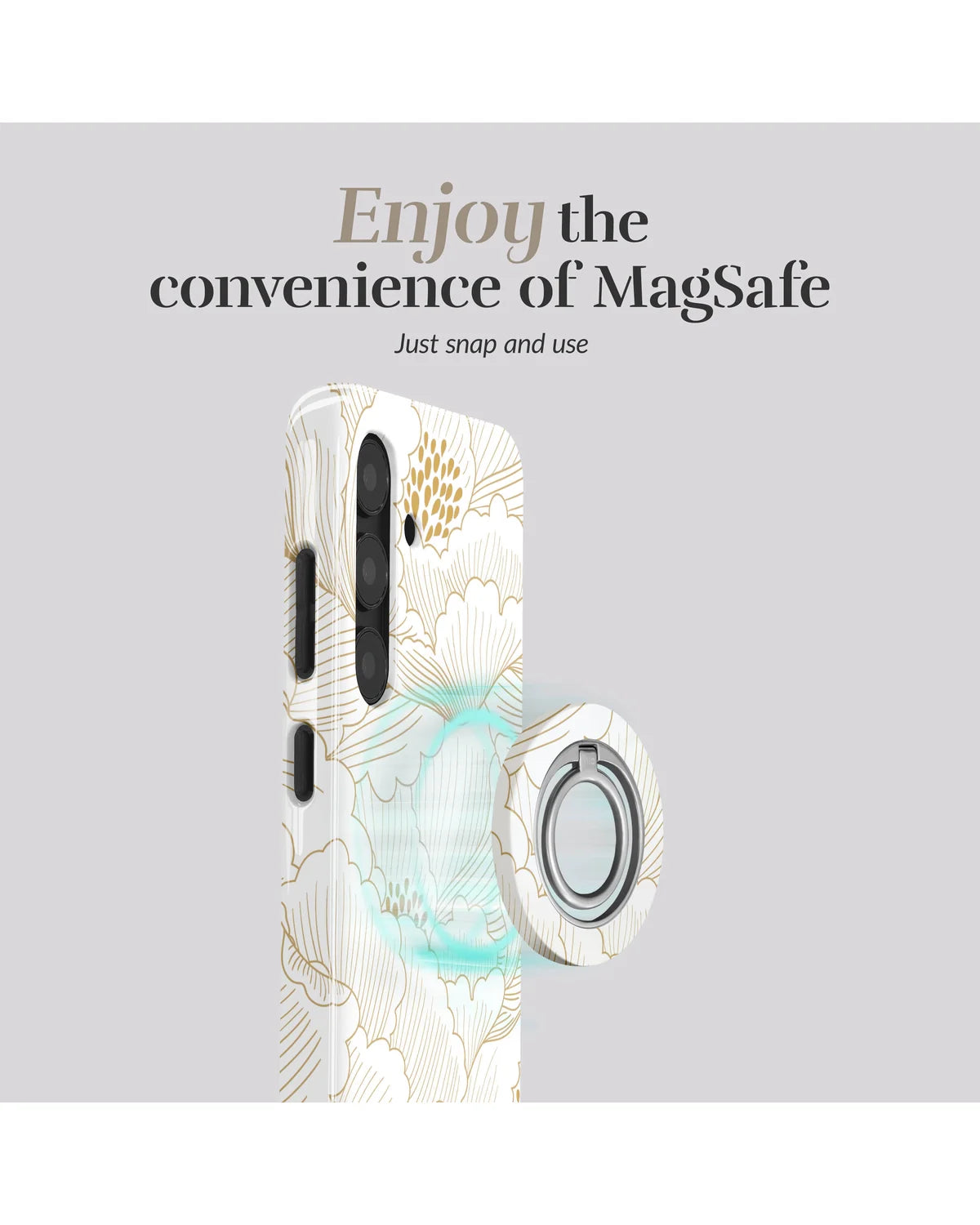 Mio by Mobilize White Roses MagSafe Compatibel Hoesje – Samsung Galaxy A36 5G & Galaxy A56 5G