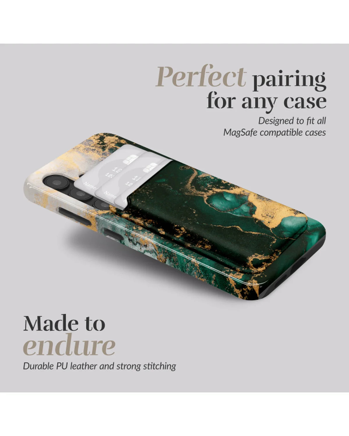 MIO Green Marble MagSafe-compatibele kaarthouder