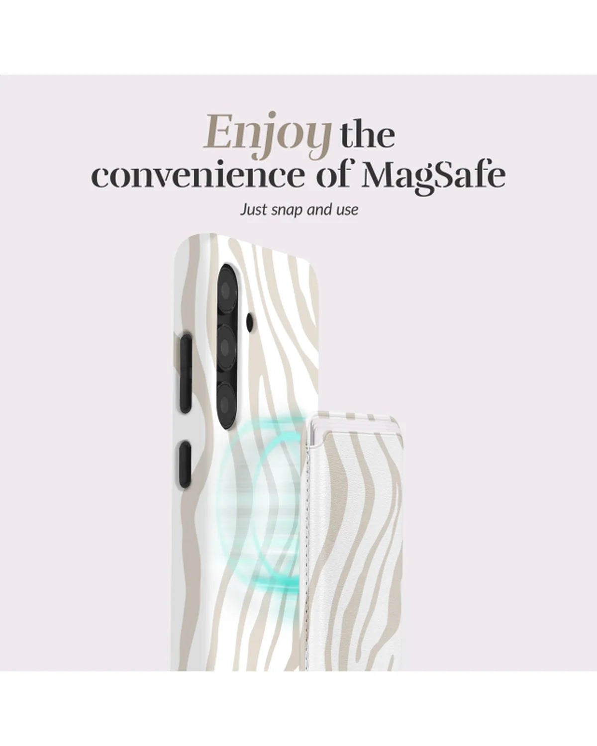 MIO Sandy Zebra MagSafe-compatibele kaarthouder