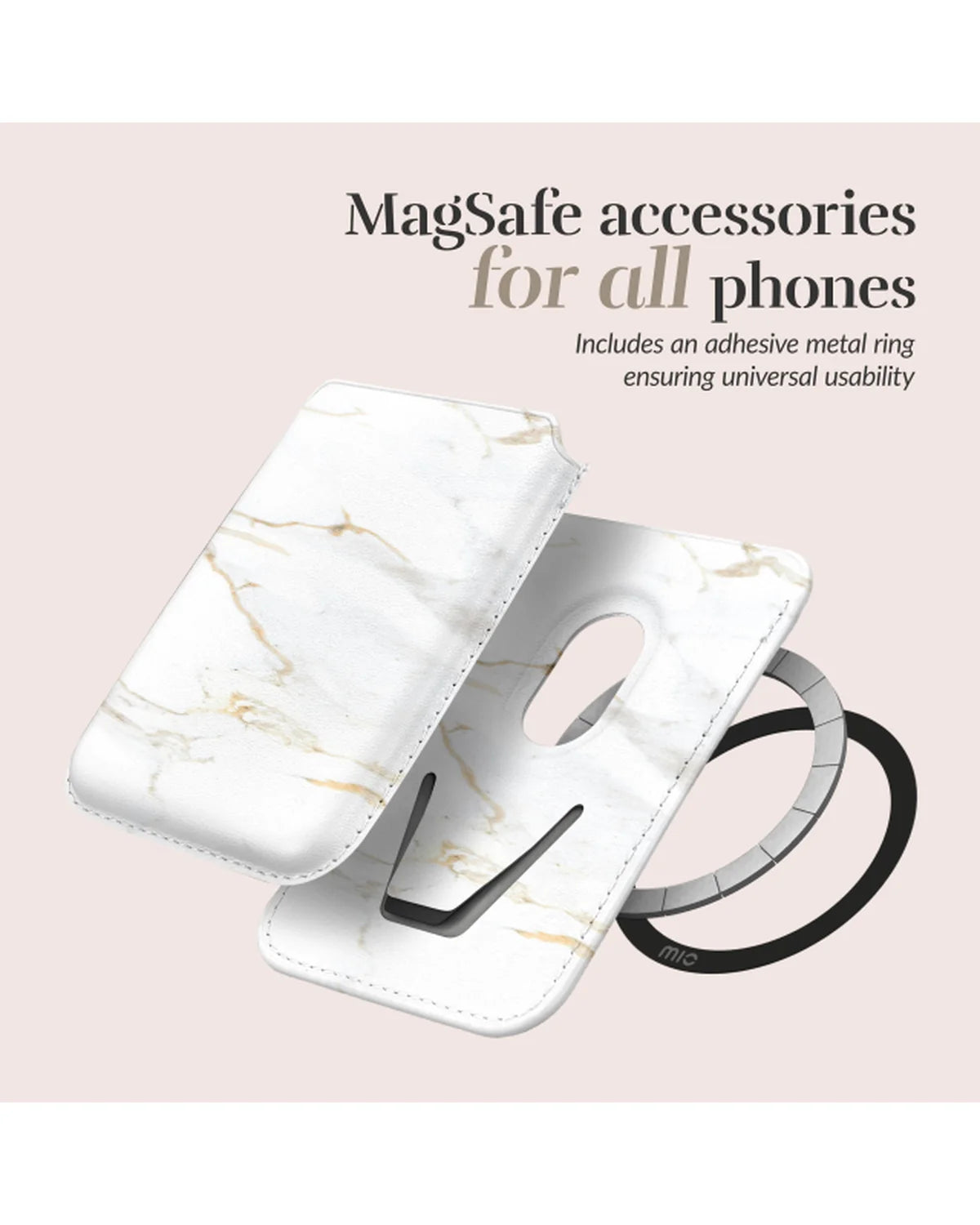 MIO White Marble MagSafe-compatibele kaarthouder
