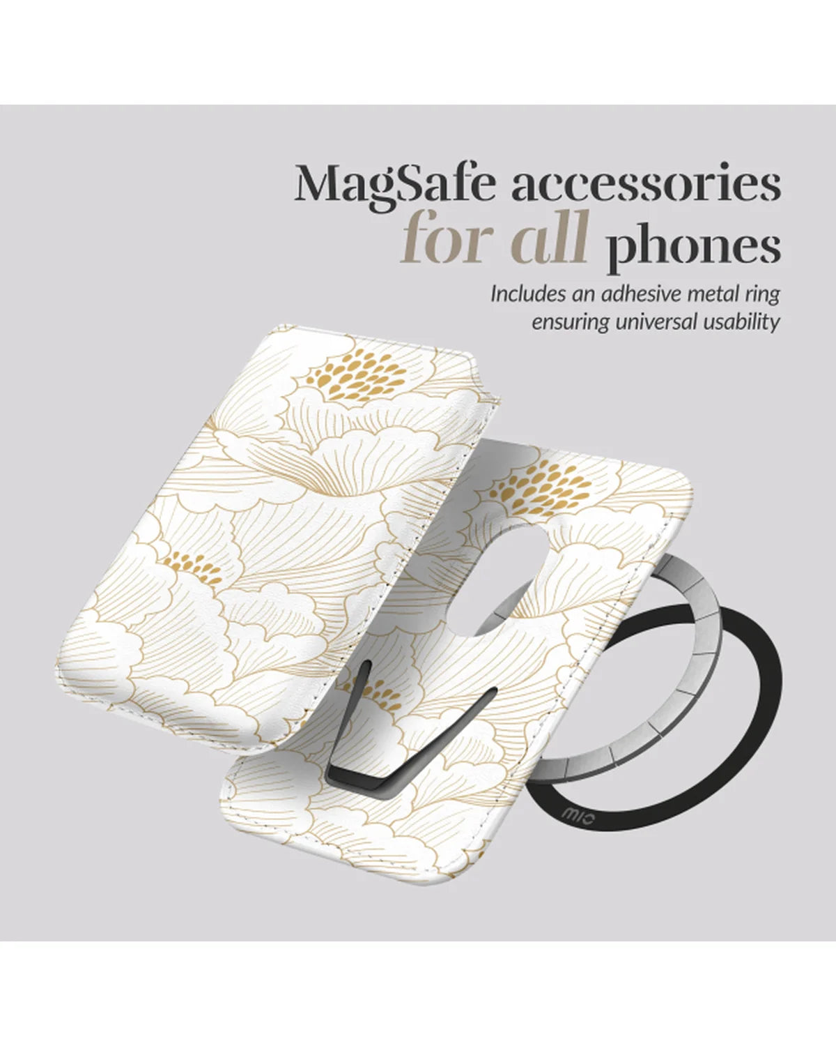 MIO White Roses MagSafe-compatibele kaarthouder
