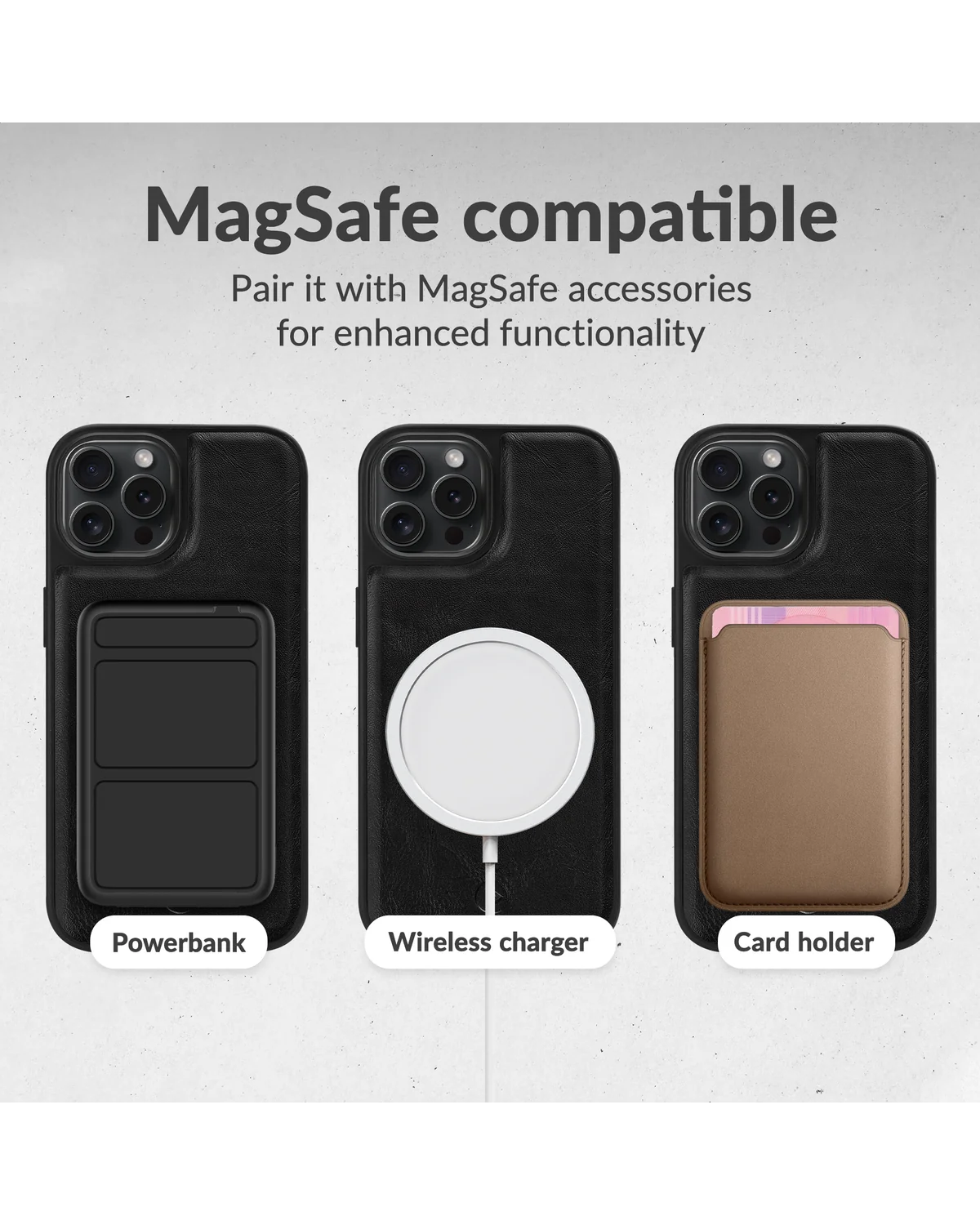Mobilize 2in1 Magsafe Compatibel Gelly Wallet Case Telefoonhoesje Apple iPhone 15 Zwart