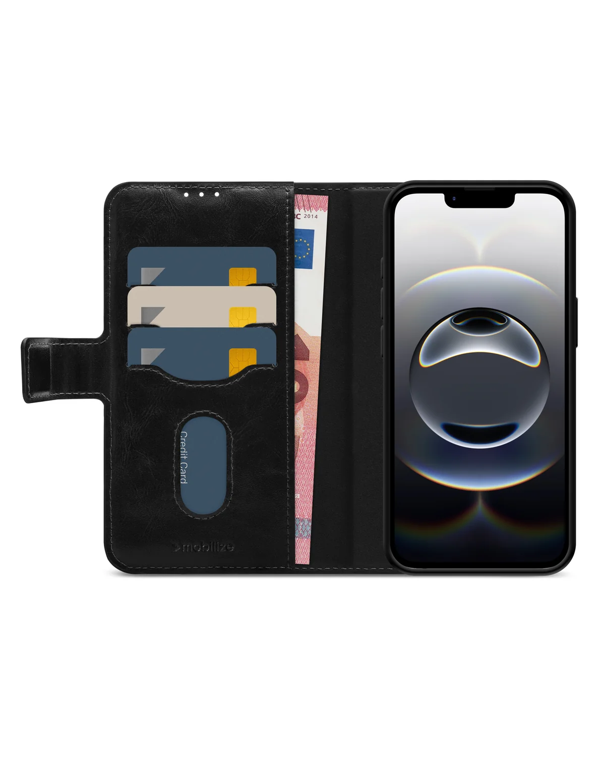 Mobilize 2in1 Magsafe Compatibel Gelly Wallet Case Telefoonhoesje Apple iPhone 16e Zwart