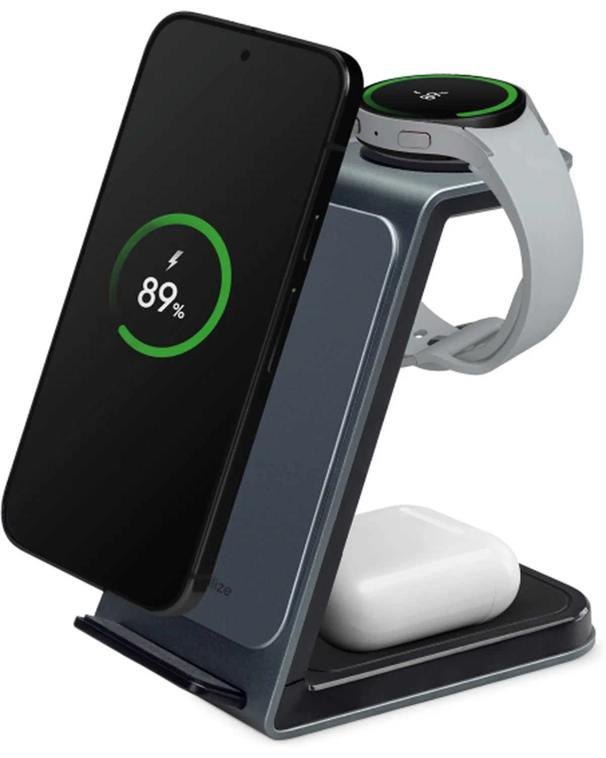 Mobilize 3-in-1 Aluminium Draadloos Oplaadstation 15W
