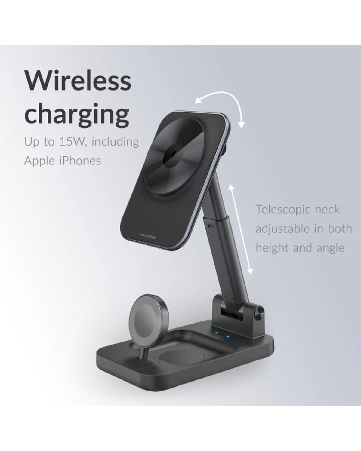 Mobilize 3-in-1 Oplaadstation MagSafe Compatibel 15W – Zwart