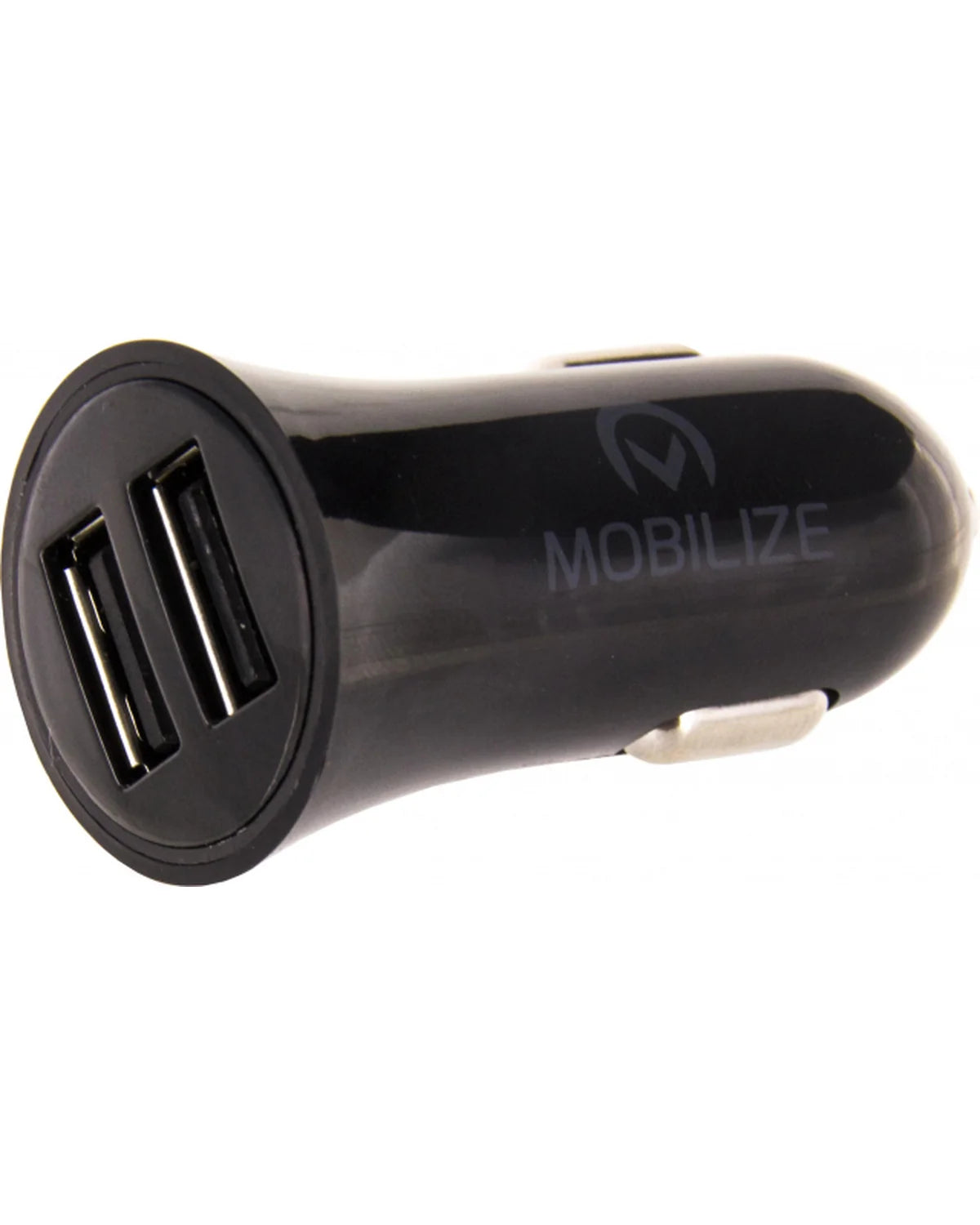 Mobilize Autolader Dual USB 2.4A 12W + USB-C Kabel 1m – Zwart
