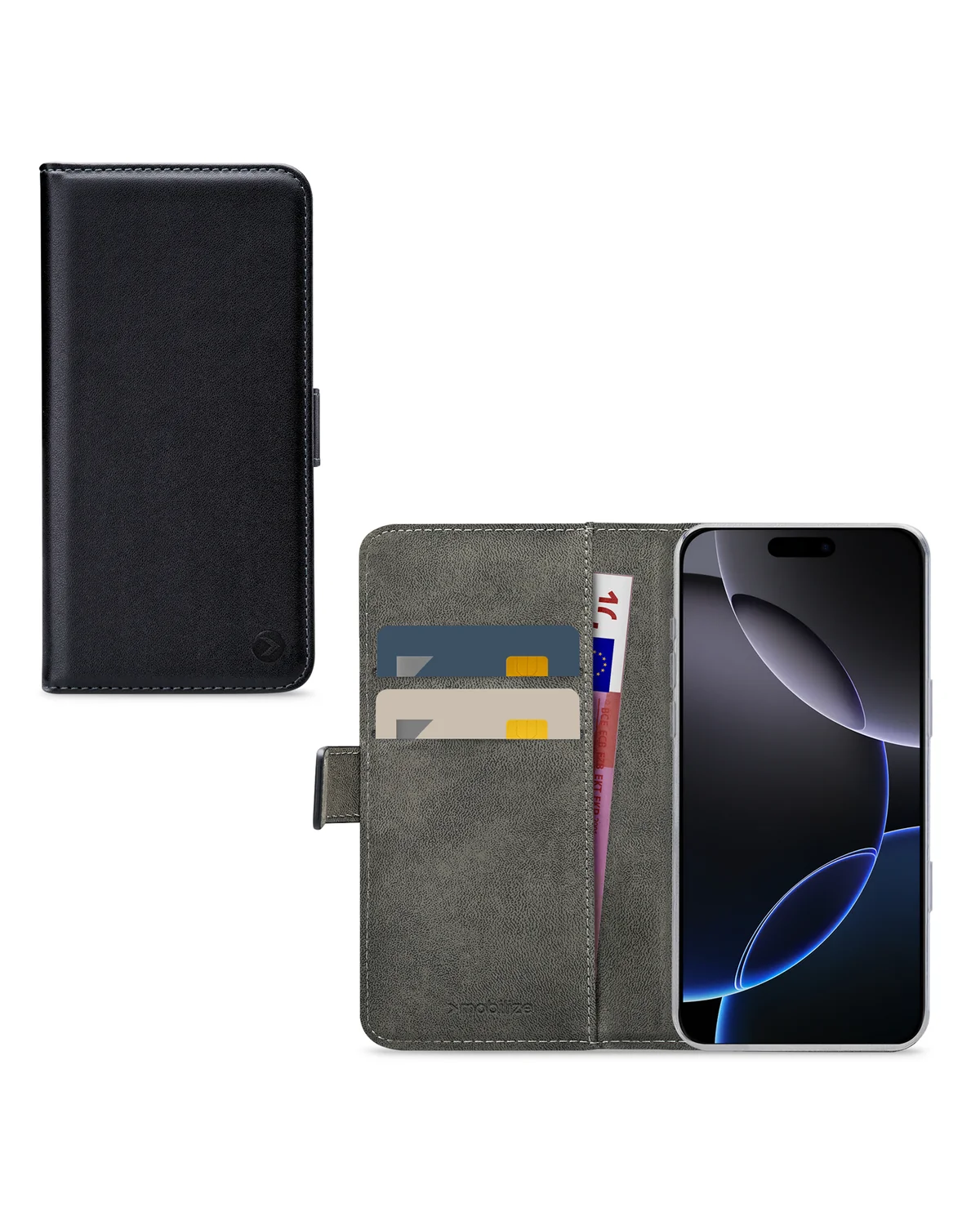Mobilize Classic Gelly Wallet Book Case Telefoonhoesje Apple iPhone 16 Pro Max Zwart