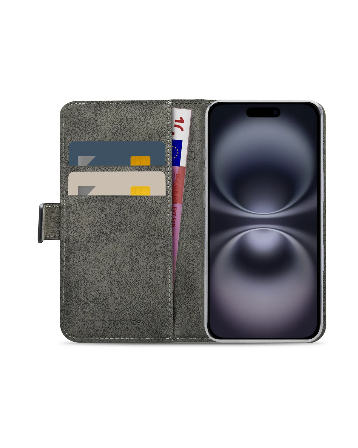 Mobilize Classic Gelly Wallet Book Case Telefoonhoesje Apple iPhone 16 Zwart