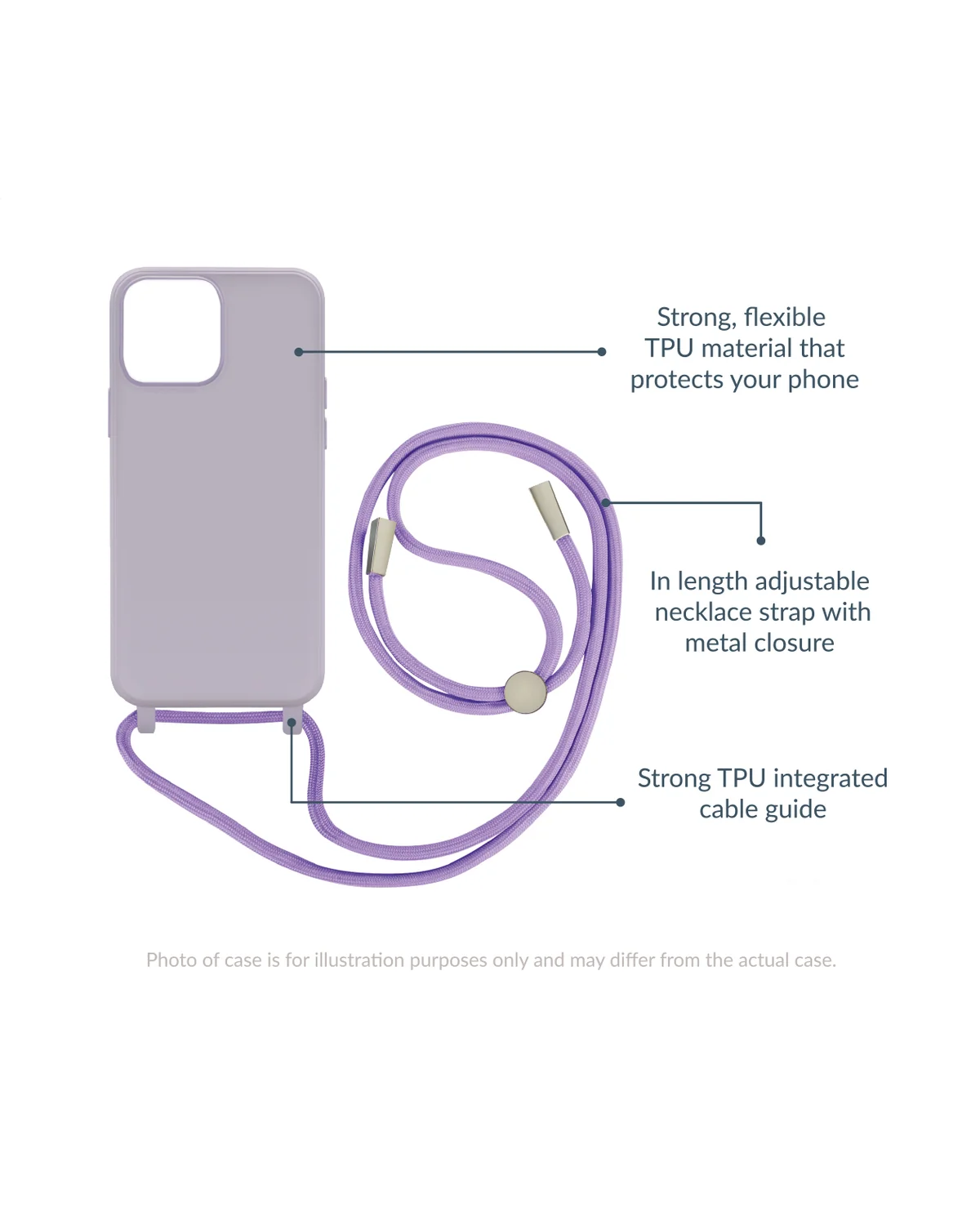 Mobilize Lanyard Gelly Case Telefoonhoesje Apple iPhone 15 Pro Paars