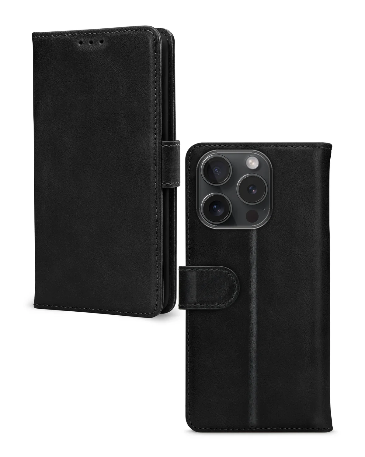 Mobilize Leather Wallet Case Telefoonhoesje Apple iPhone 15 Pro Zwart