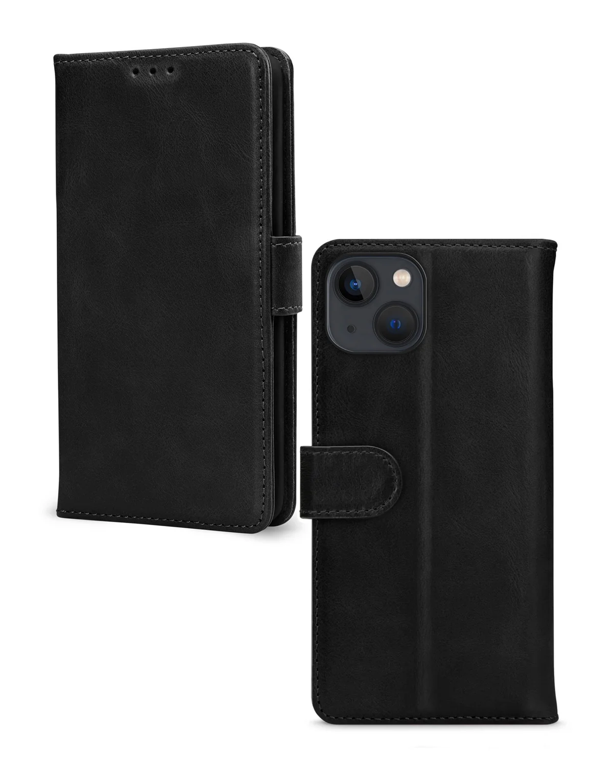 Mobilize Leather Wallet Case Telefoonhoesje Apple iPhone 15 Zwart
