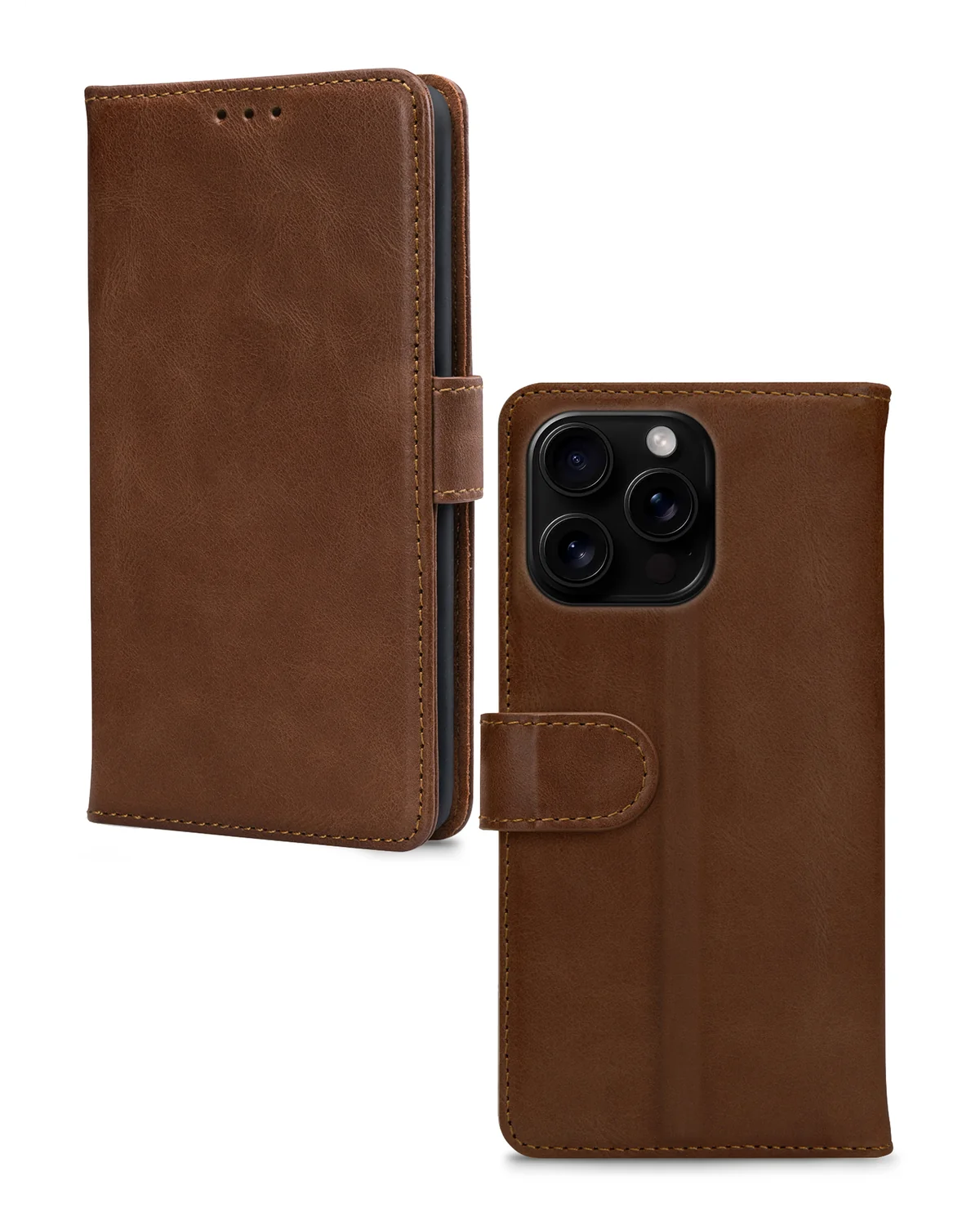 Mobilize Leather Wallet Case Telefoonhoesje Apple iPhone 16 Pro Max Bruin
