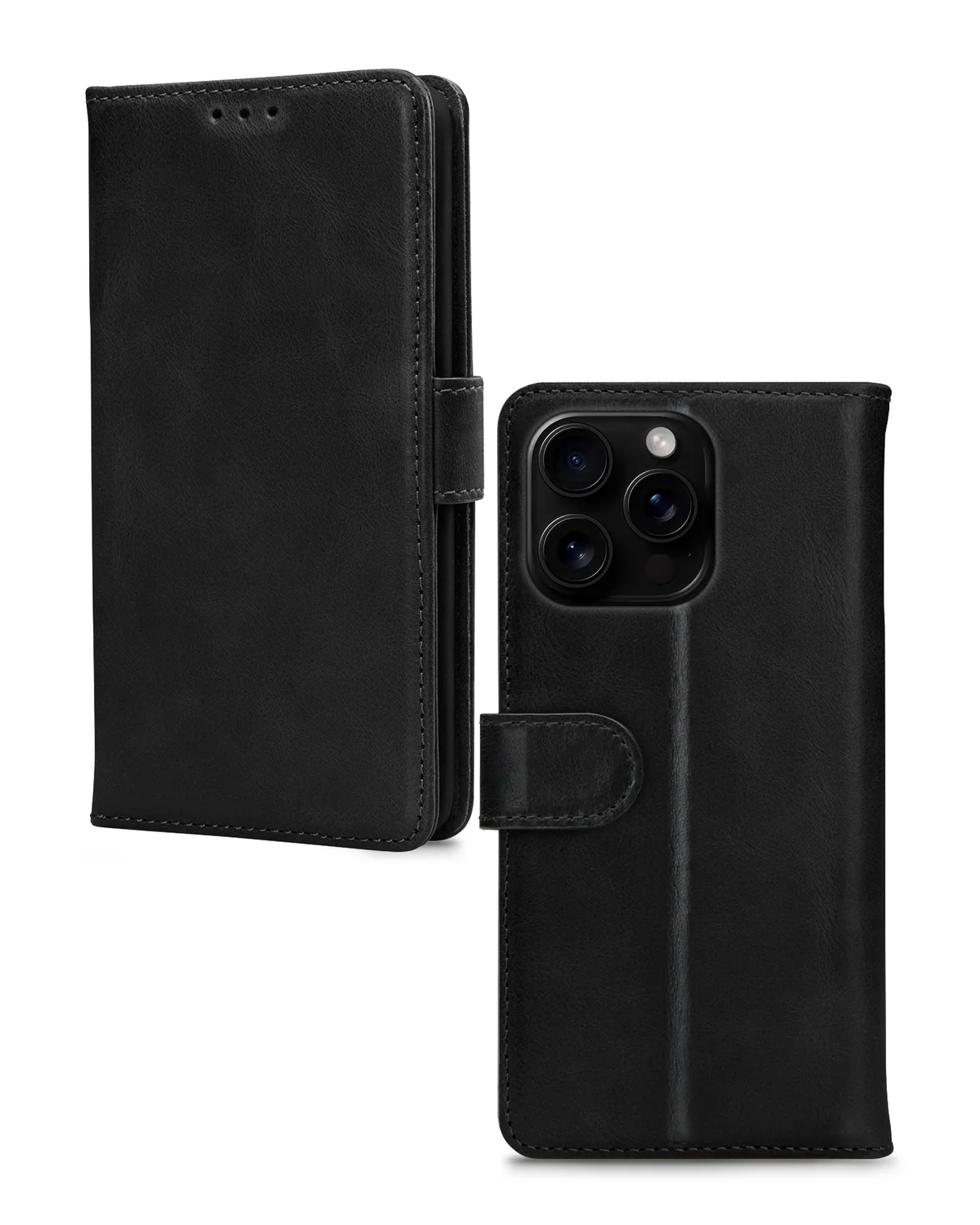 Mobilize Leather Wallet Case Telefoonhoesje Apple iPhone 16 Pro Zwart