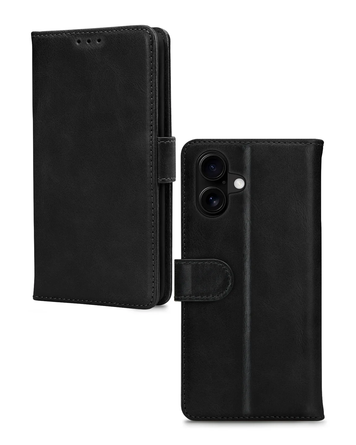 Mobilize Leather Wallet Case Telefoonhoesje Apple iPhone 16 Zwart