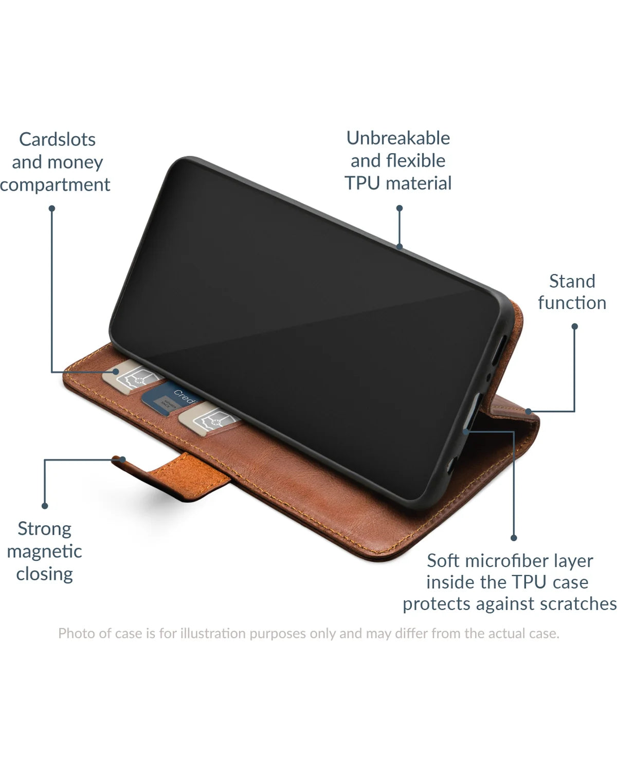 Mobilize Leather Wallet Hoesje (Case) – Apple iPhone 17 Pro – Bruin